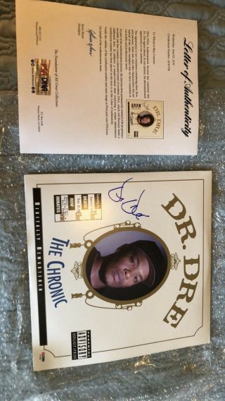 Dr.  Dre Autograph Chronic Vinyl Lp Psa