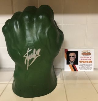 Stan Lee Signed Hulk Green Smash Fist Hand Autographed Avengers Rare 3