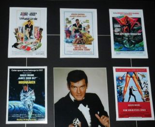 Roger Moore Signed Framed 24x29 James Bond Poster Display LEAF 2