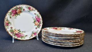 Royal Albert England Bone China Old Country Roses Set Of 8 Bread & Butter Plates