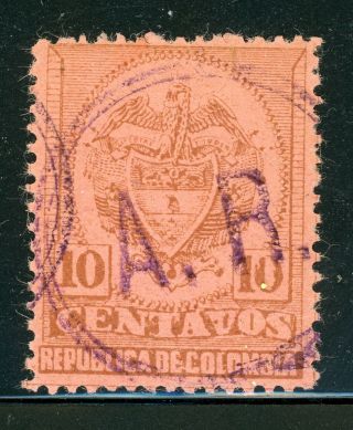 Colombia 1904 Ar Selections: Temprano Ar5 10c Brown/rose Type Ii $$$
