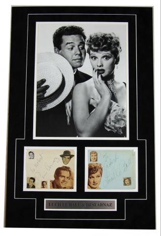 Lucille Ball & Desi Arnaz I Love Lucy Signed 17x26 Matted Display
