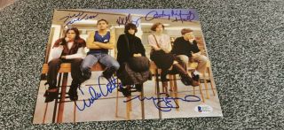 Breakfast Club 5 Cast Signed 8x10 Photo Bas Official Pix Witnessed