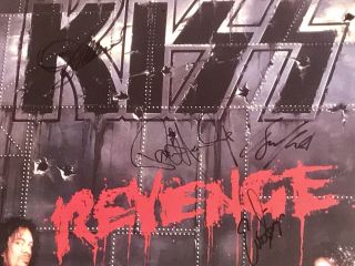 Kiss Revenge Promo Poster Signed Band Autograph Auto 1992 Psa Gene Simmons,  More