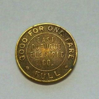East Dubuque Il 1949 Transit Token 235d East Dubuque Electric Co One Full Fare