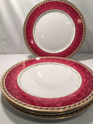 Royal Albert Old Country Rose Seasons Of Color 2006 10.  75 " Red Dinner Plates 4