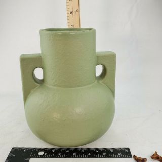Teco Pottery 2 Buttress Handle 7 - 3/4 " Matte Green Arts & Crafts