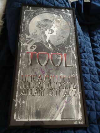 Tool Band Framed Signed Autographed Poster Uncasville Ct 2012 Mohegan Sun Arena