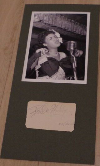 Billie Holiday Signed Photographed Album Page Cut Jazz