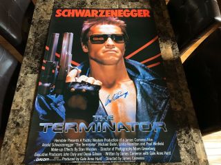 Arnold Schwarzenegger Rare Authentic Hand Signed Terminator 27x40 Poster,