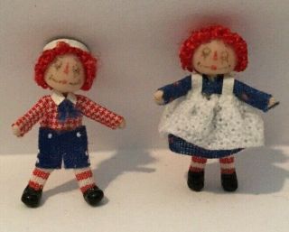 Vintage Raggedy Ann & Andy Doll Dollhouse Miniatures Ann Anderson Artisan Minis