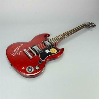 Val Kilmer Signed The Doors Epiphone Sg - Special Electric Cherry Red Guitar Inscr