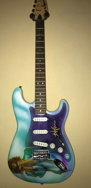Eddie Vedder Pearl Jam Air Brushed Signed Guitar W/authenticity