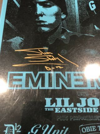 Eminem Rare Signed Anger Management 3 Concert Poster Jsa Loa Slim Shady D12