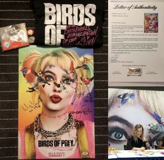 Nycc 2019 Birds Of Prey Cast Movie Signed Poster Margot Robbie Harley Quinn