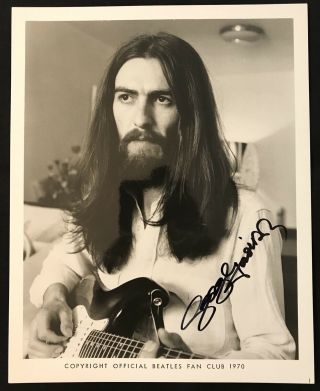 George Harrison Signed 8x10 Photo 1994 Los Angeles Beatles Rr