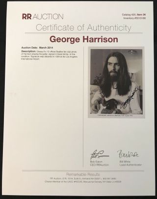 George Harrison signed 8x10 Photo 1994 Los Angeles Beatles RR 3
