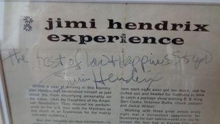 JIMI HENDRIX AUTOGRAPH /SIGNED PROGRAMME PAGE NOTTINGHAM UK DEC 3RD 1967 3
