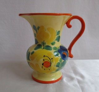 Vintage Ditmar Urbach Art Pottery Pitcher Vase Jug Hand Painted Czechoslovakian