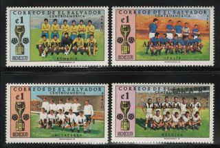 El Salvador 1974 Soccer Champions Overprint Set Sc C325 - 40 Nh