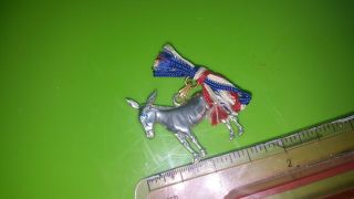 Vintage Ribbon Medal Pin Democratic Ribbon & Donkey Charm Look