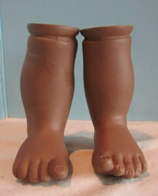 Vintage Porcelain/bisque Baby Doll Legs 4 " Body Parts African American Black C