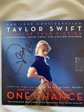 Taylor Swift Rare Signed Sweeter Than Fiction Cd