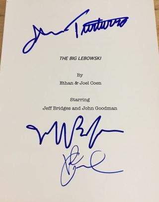 Jeff Bridges John Goodman Cast Signed Autograph " Big Lebowski " Full Movie Script