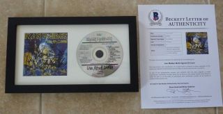 Iron Maiden Live After Death All 5 Band Signed Framed Cd Beckett Certified