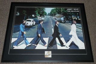 Ringo Starr Signed Framed 30x39 Beatles Abbey Road Poster Display Jsa Loa