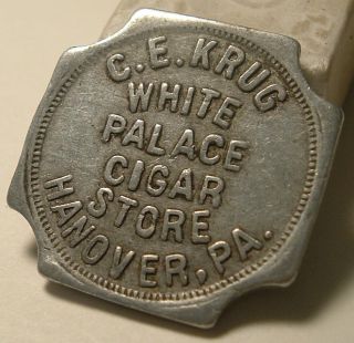 Trade Token Hanover Pa Pennsylvania C.  E.  Krug White Palace Cigar Store 25mm
