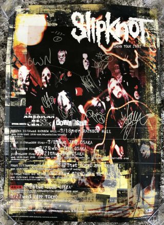 Slipknot Band Signed 20x29 Concert Tour Poster Signed By 9 Paul Gray Beckett Bas