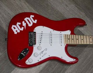 Angus Young Ac/dc Signed Autographed Custom Red Full Size Electric Guitar Proof