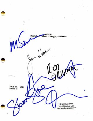 Sharon Stone,  Robert Deniro (, 2) Cast Signed Autograph - Casino Full Movie Script