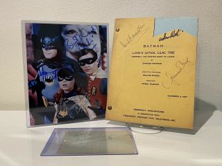 1966 Tv Batman Script Signed By Neil Hamilton,  Adam West & Yvonne Craig