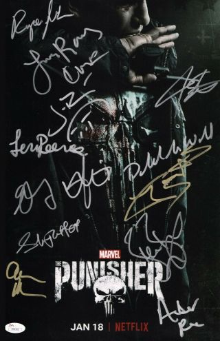 The Punisher Cast X13 Authentic Hand - Signed " Jon Bernthal " 11x17 Photo (jsa)