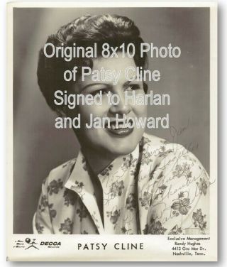 8x10 Photo Signed By Patsy Cline To Harlan Howard And Jan Howard