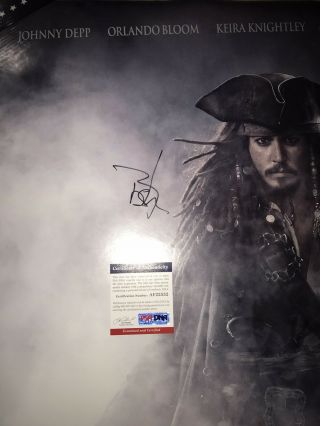 Johnny Depp Signed Autographed Pirates Of The Carribean Movie Poster 27x40 PSA 3