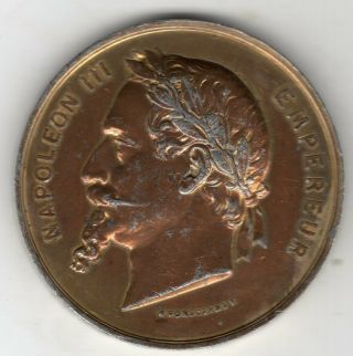 1867 French Napoleon Iii Medal,  For The Universal Exposition By H.  Ponscarme