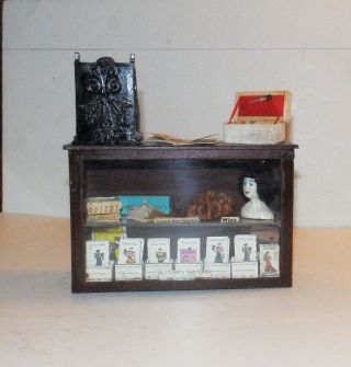 Dollhouse Sewing Shop Wood Checkout Display Unit Handmade Ooak Filled With Items