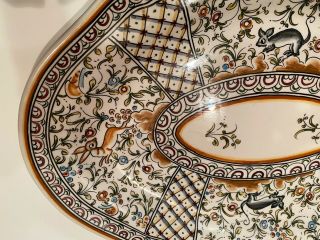Ceramicas de Coimbra Portugal Platter Hand Painted Sec 57 Signed Vibrant colors 3