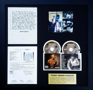 Tupac Shakur Handwritten Lyric Sheet (authentic Jsa Certification)
