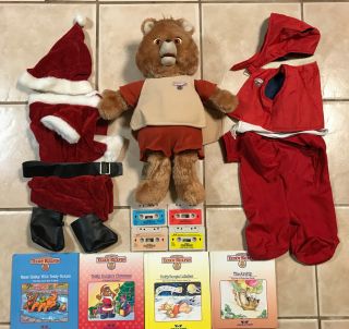 Teddy Ruxpin Bear With 4 Books And Tapes