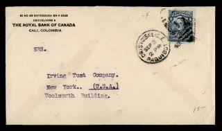 Dr Who 1924 Colombia Paquebot Ship Cristobal Canal Zone To Usa F40813