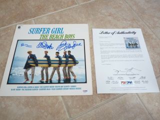 Beach Boys Brian Wilson Mike Love David Marks Signed Autograph Lp Psa Certified