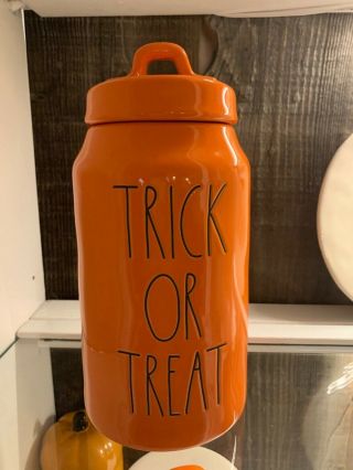 Rae Dunn Trick Or Treat Canister Orange 2020 Halloween Release