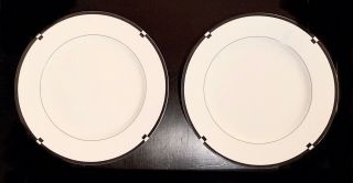 Set Of 2 Mikasa Fine China Midnight Dinner Plates Near 10 7/8”