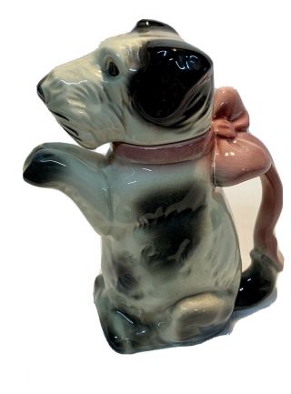 Vintage Terrier Dog Porcelain Teapot 1950 Dog Painting Germany Eclectic Coo