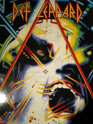 Def Leppard Fully Signed " Hysteria " Lp X5 With Steve Clark Full Roger Eppers