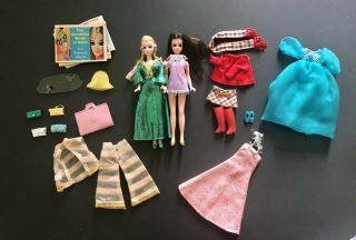 1970’s Dawn Dolls 6inch With Clothing And Accessories